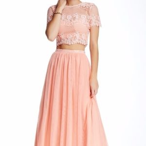 Coral Two Piece Dress- Skirt size 11 top size 9